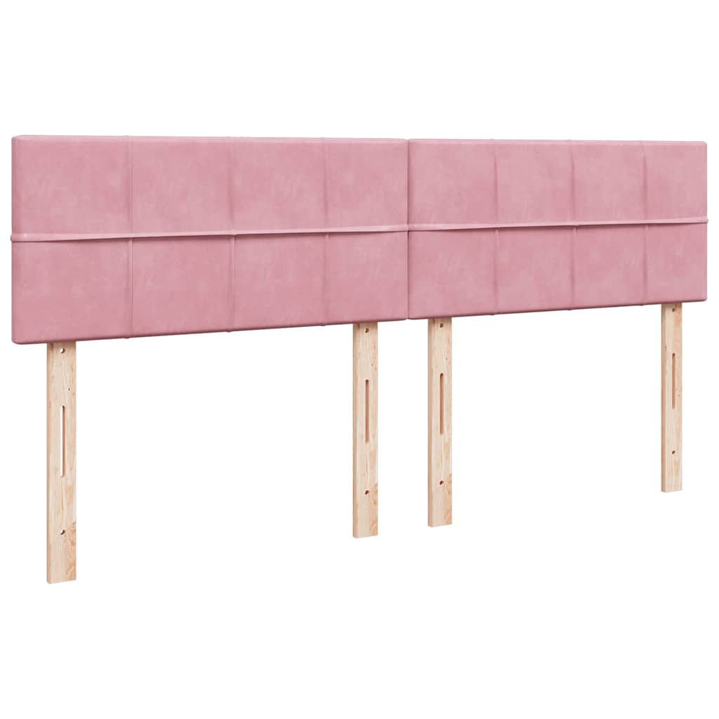 Cadre de lit ottoman avec matelas rose 200x200 cm velours - XIOS