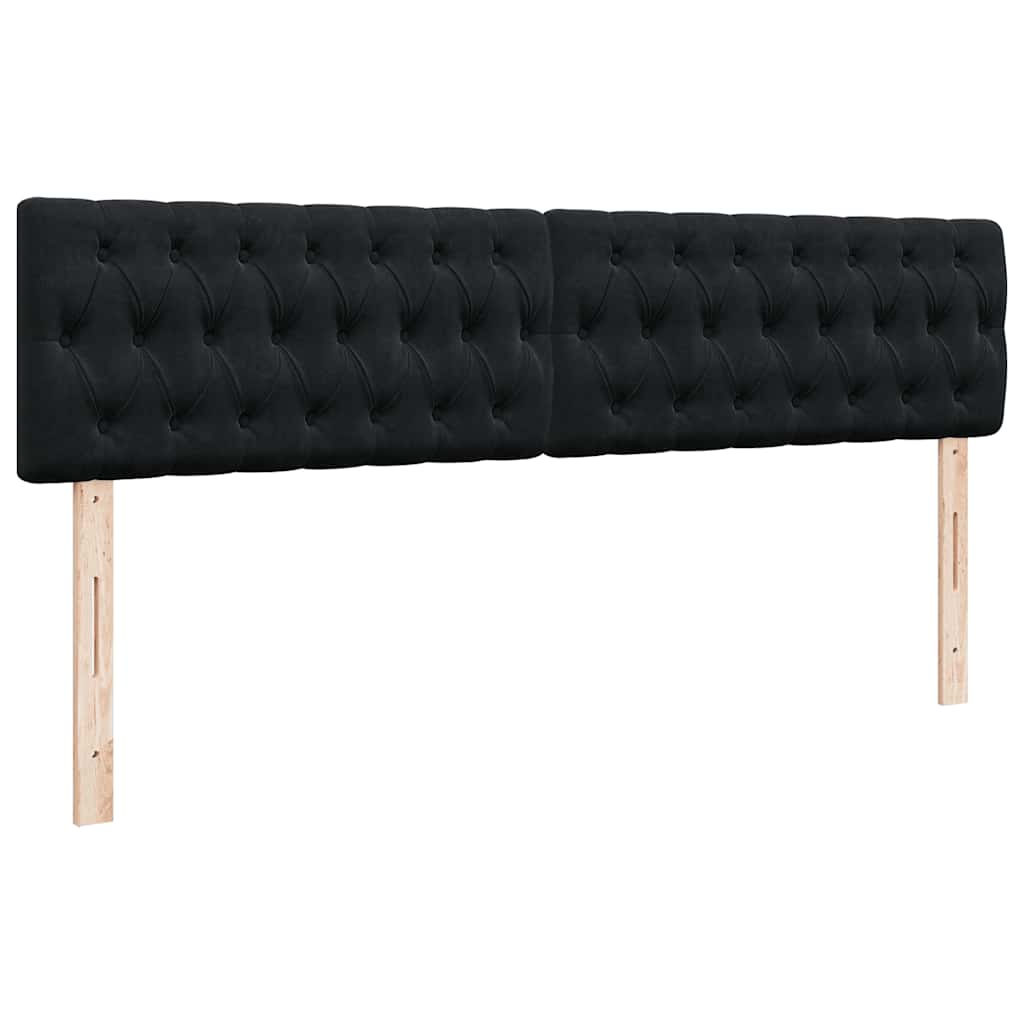 Cadre de lit ottoman avec matelas noir 160x200 cm velours - XIOS
