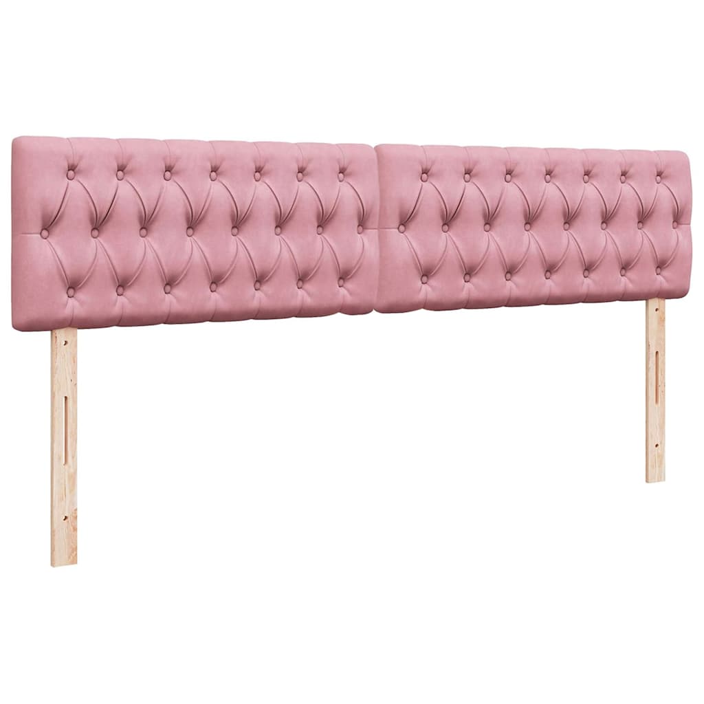 Cadre de lit ottoman avec matelas rose 160x200 cm velours - XIOS