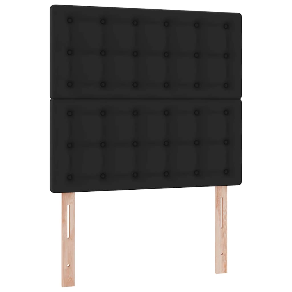 Lit ottoman avec matelas noir 90x200 cm similicuir - XIOS