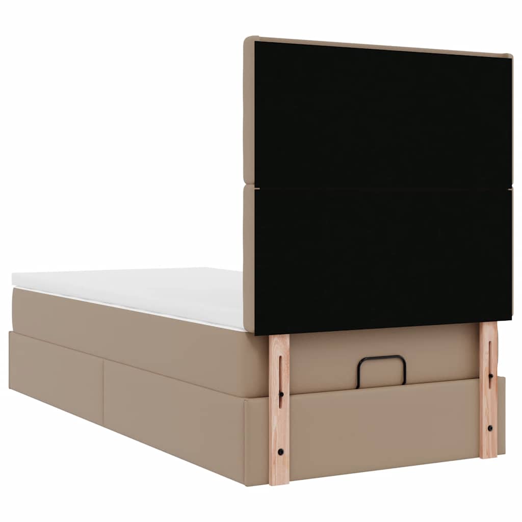 Lit ottoman et matelas cappuccino 100x200cm similicuir - XIOS