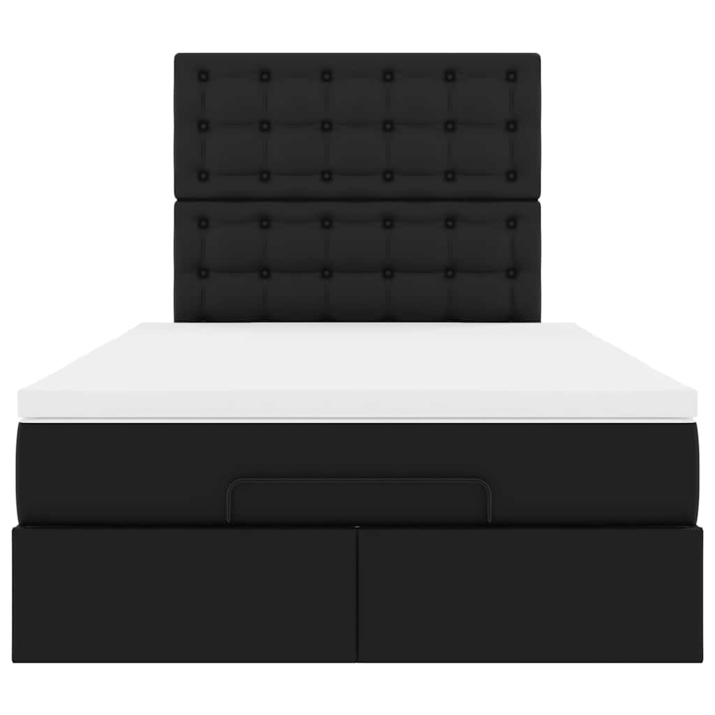 Cadre de lit ottoman avec matelas noir 120x190 cm similicuir - XIOS