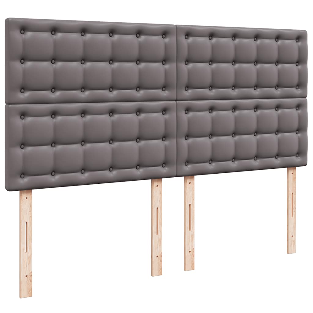 Cadre de lit ottoman avec matelas gris 180x200 cm similicuir - XIOS