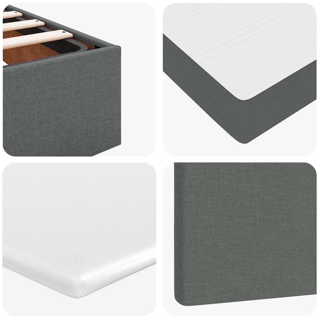 Cadre de lit ottoman avec matelas gris foncé 80x200 cm tissu
