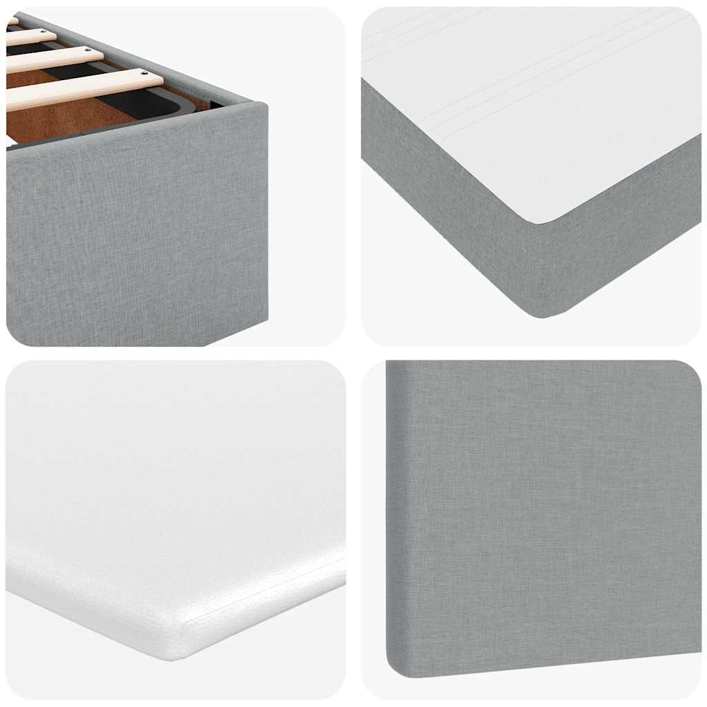 Lit ottoman avec matelas gris clair 100x200 cm tissu