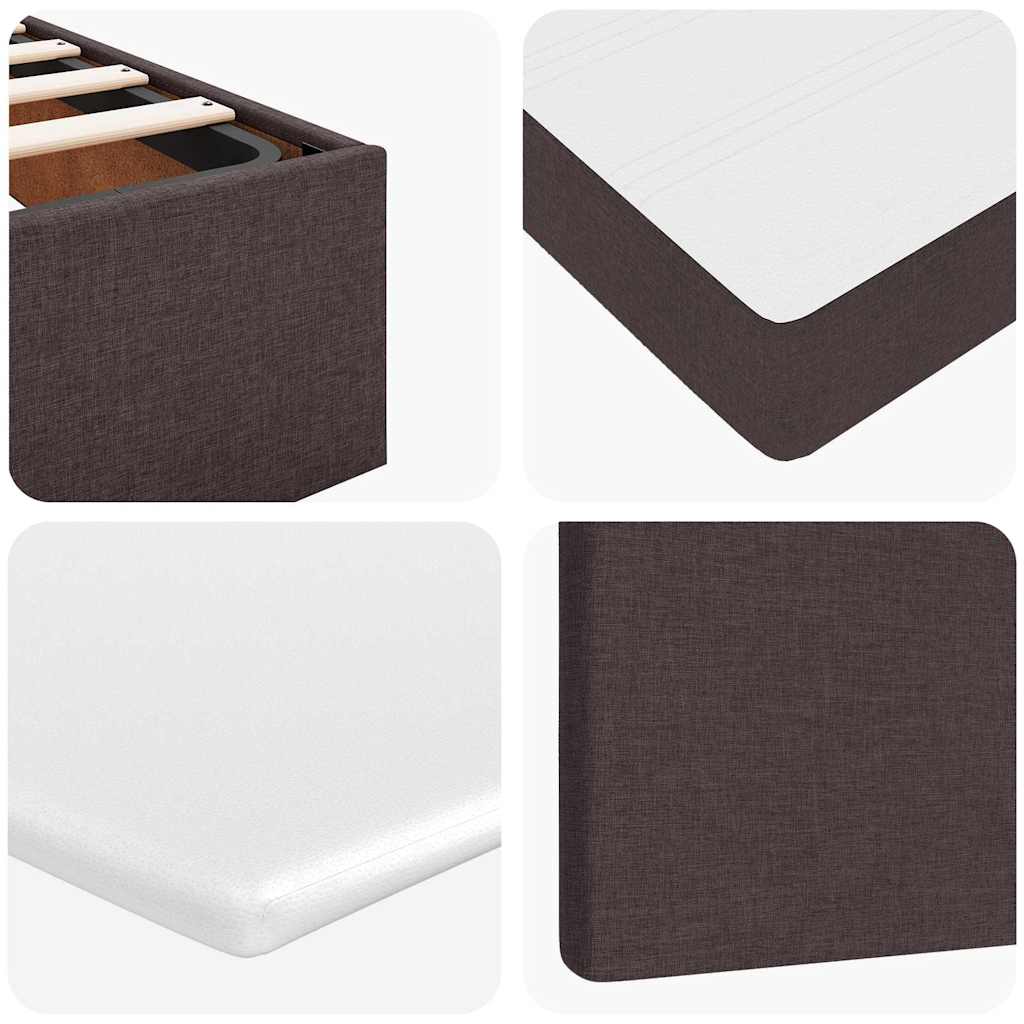 Lit ottoman avec matelas marron foncé 100x200 cm tissu