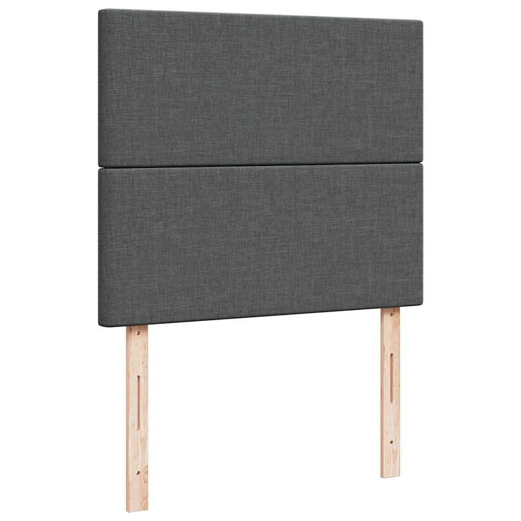 Cadre de lit ottoman avec matelas gris foncé 120x190 cm tissu - XIOS