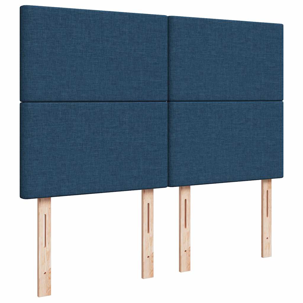 Cadre de lit ottoman avec matelas bleu 140x200 cm tissu - XIOS