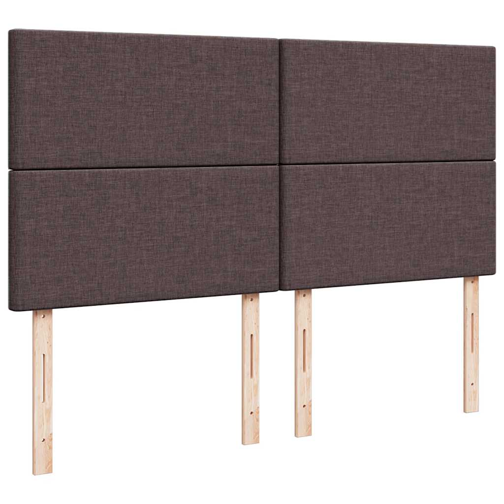 Cadre de lit ottoman avec matelas marron foncé 180x200 cm tissu - XIOS