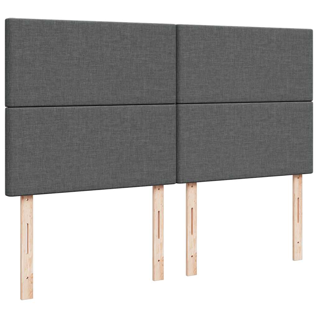 Cadre de lit ottoman avec matelas gris foncé 200x200cm tissu - XIOS