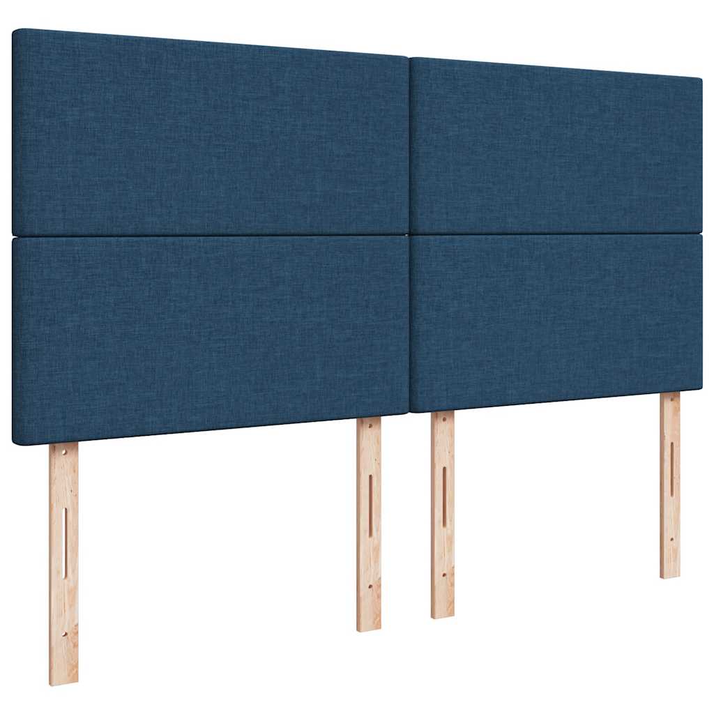 Cadre de lit ottoman avec matelas bleu 200x200cm tissu - XIOS