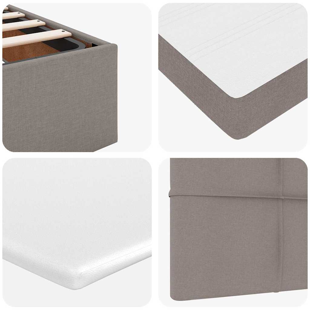 Cadre de lit ottoman avec matelas taupe 80x200 cm tissu