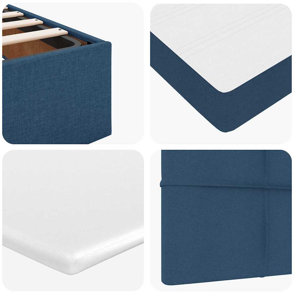 Cadre de lit ottoman avec matelas bleu 80x200 cm tissu