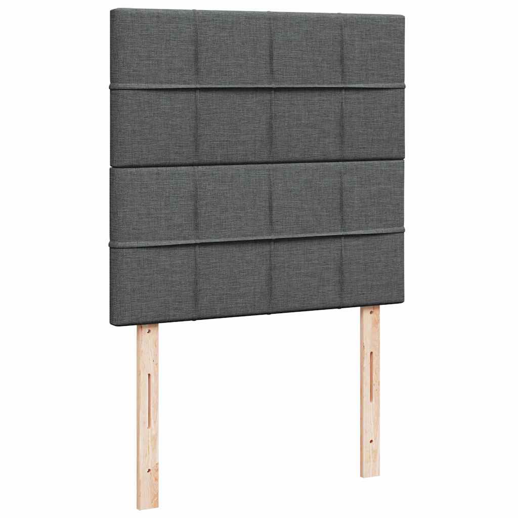 Cadre de lit ottoman avec matelas gris foncé 90x190 cm tissu - XIOS