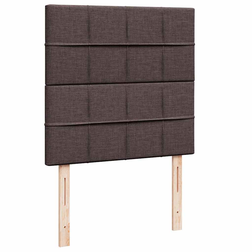Lit ottoman avec matelas marron foncé 100x200 cm tissu - XIOS
