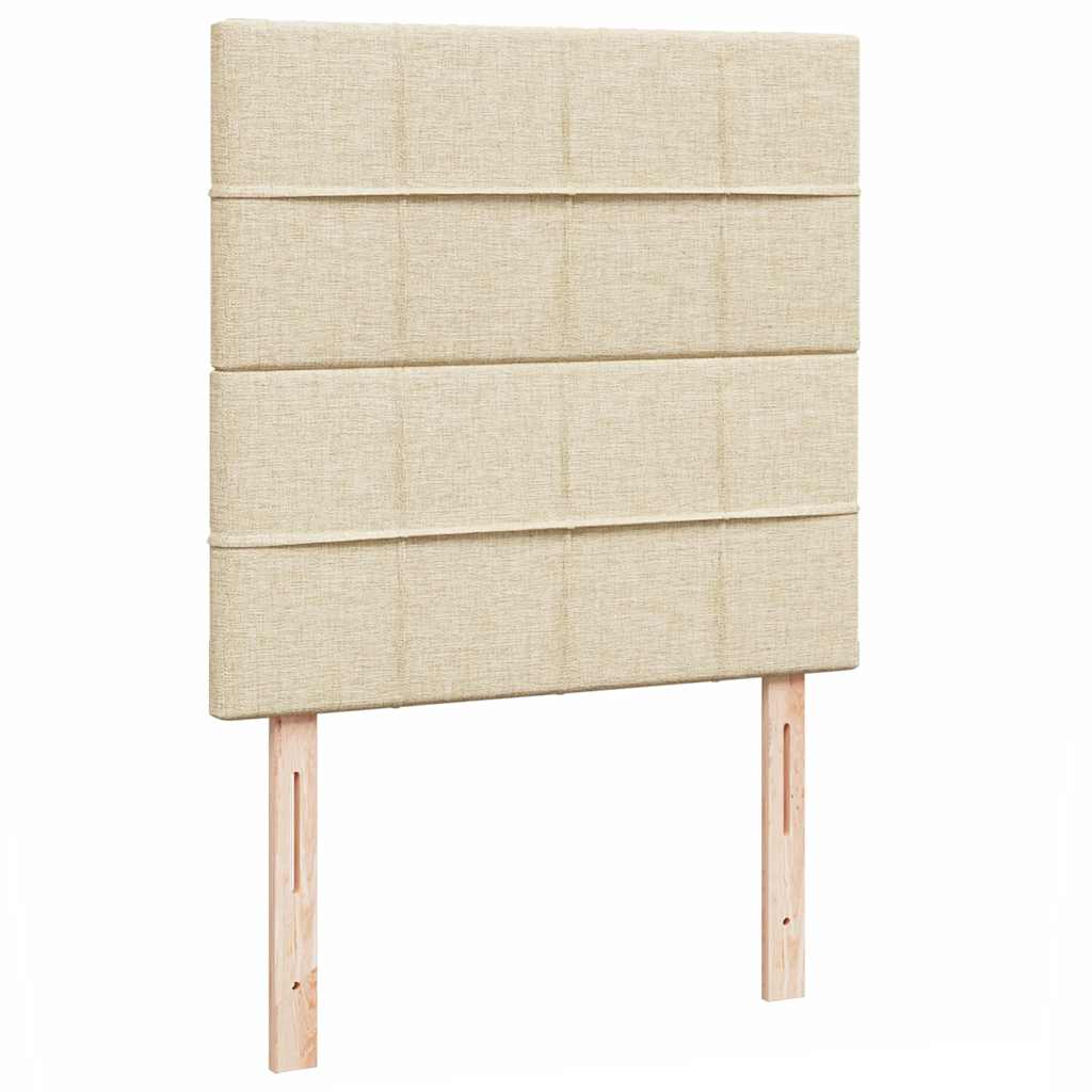 Lit ottoman avec matelas crème 100x200 cm tissu - XIOS