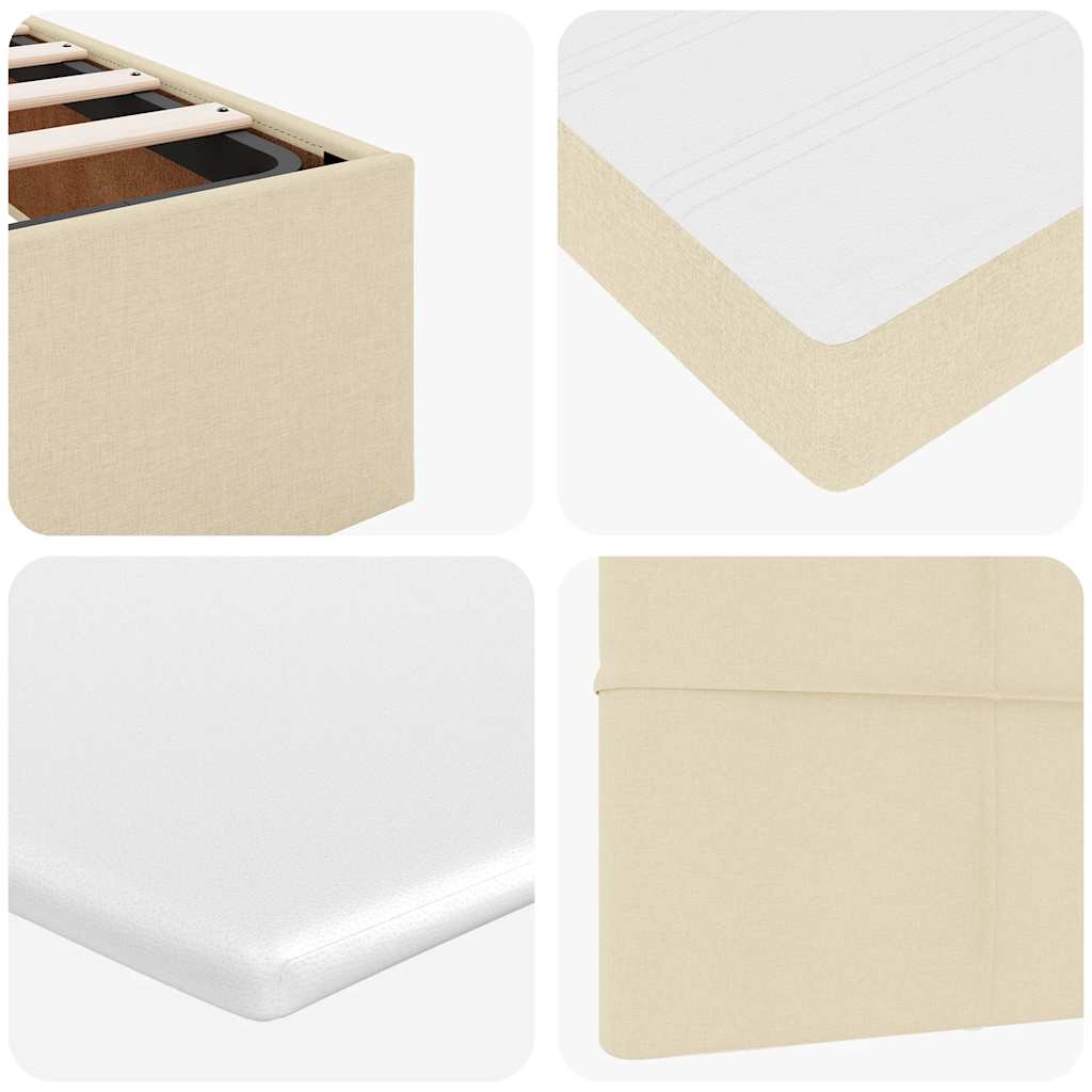 Lit ottoman avec matelas crème 100x200 cm tissu - XIOS