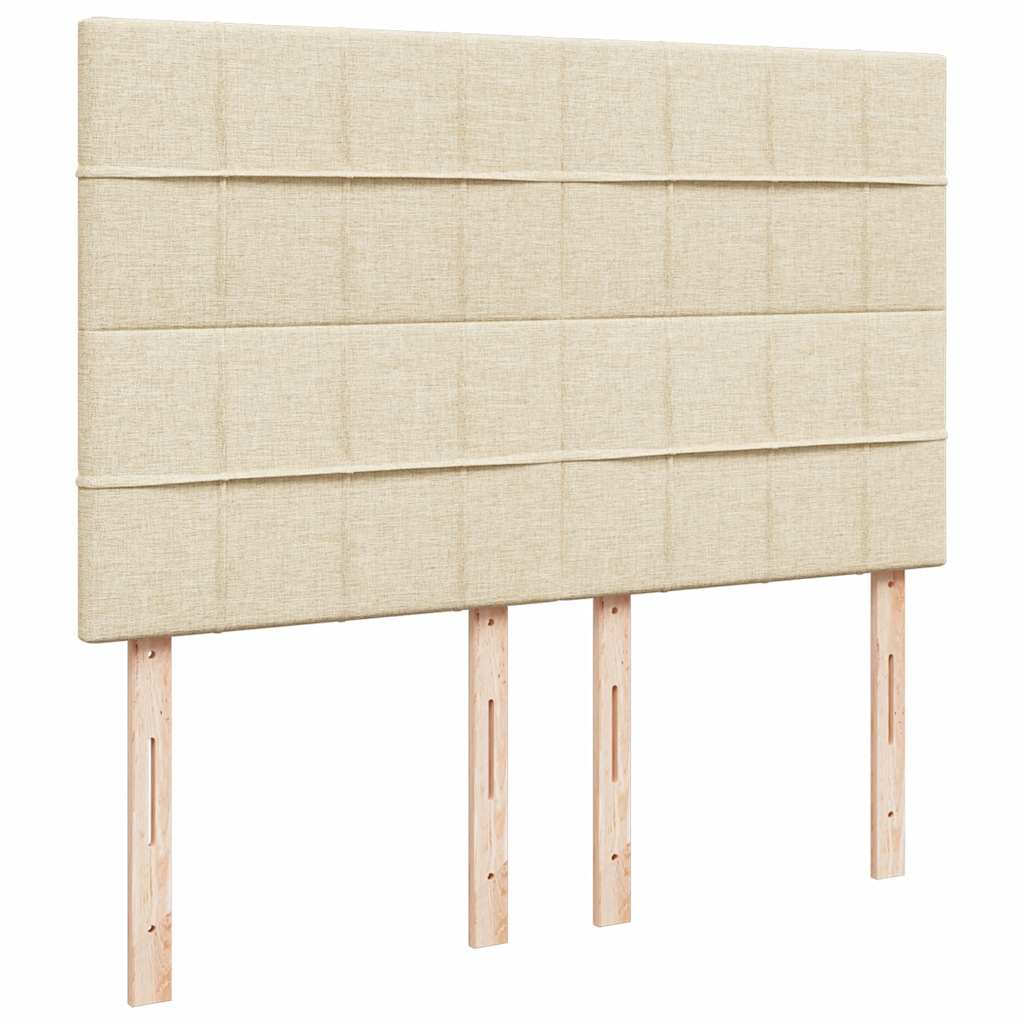 Cadre de lit ottoman avec matelas crème 140x190 cm tissu - XIOS