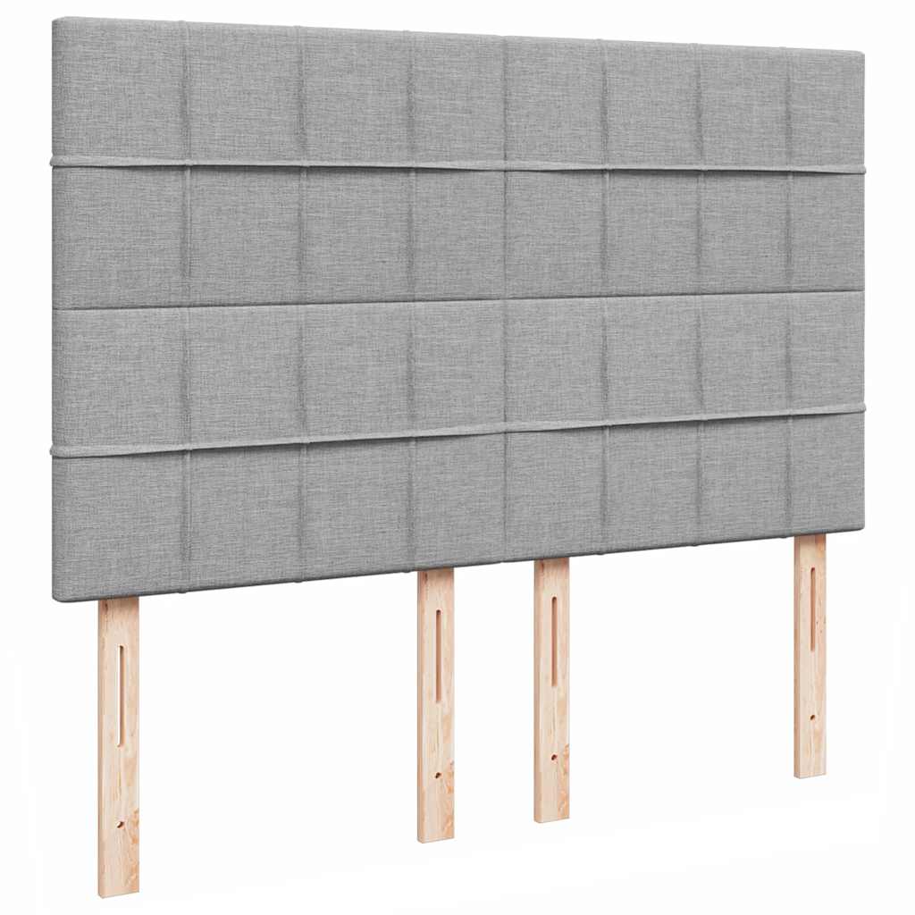 Cadre de lit ottoman et matelas gris clair 140x200 cm tissu - XIOS