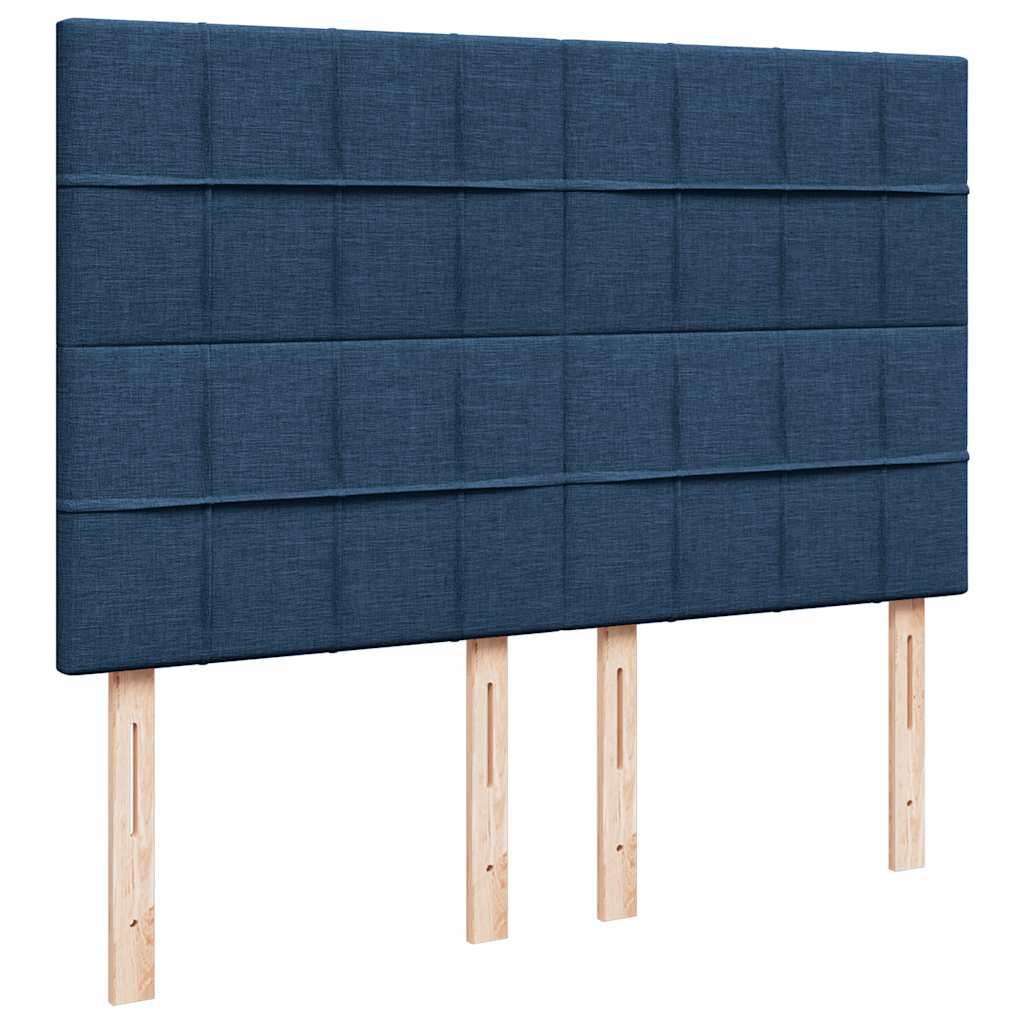 Cadre de lit ottoman avec matelas bleu 140x200 cm tissu - XIOS