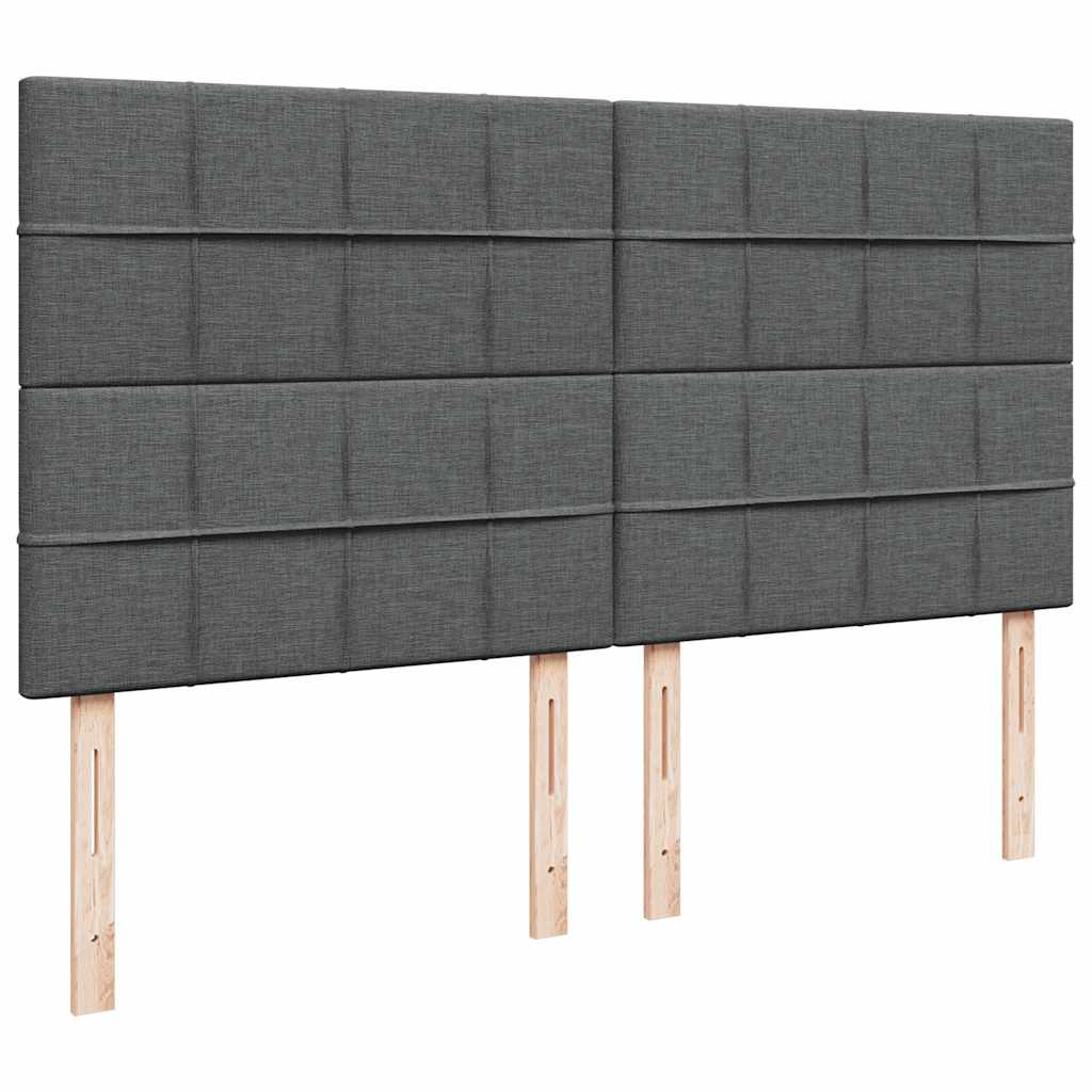 Cadre de lit ottoman avec matelas gris foncé 160x200cm tissu - XIOS