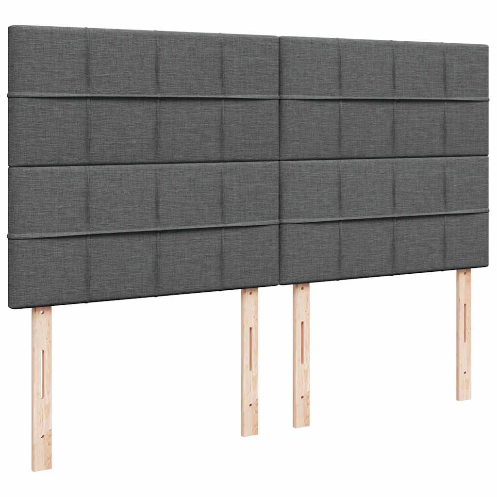 Cadre de lit ottoman avec matelas gris foncé 200x200cm tissu - XIOS