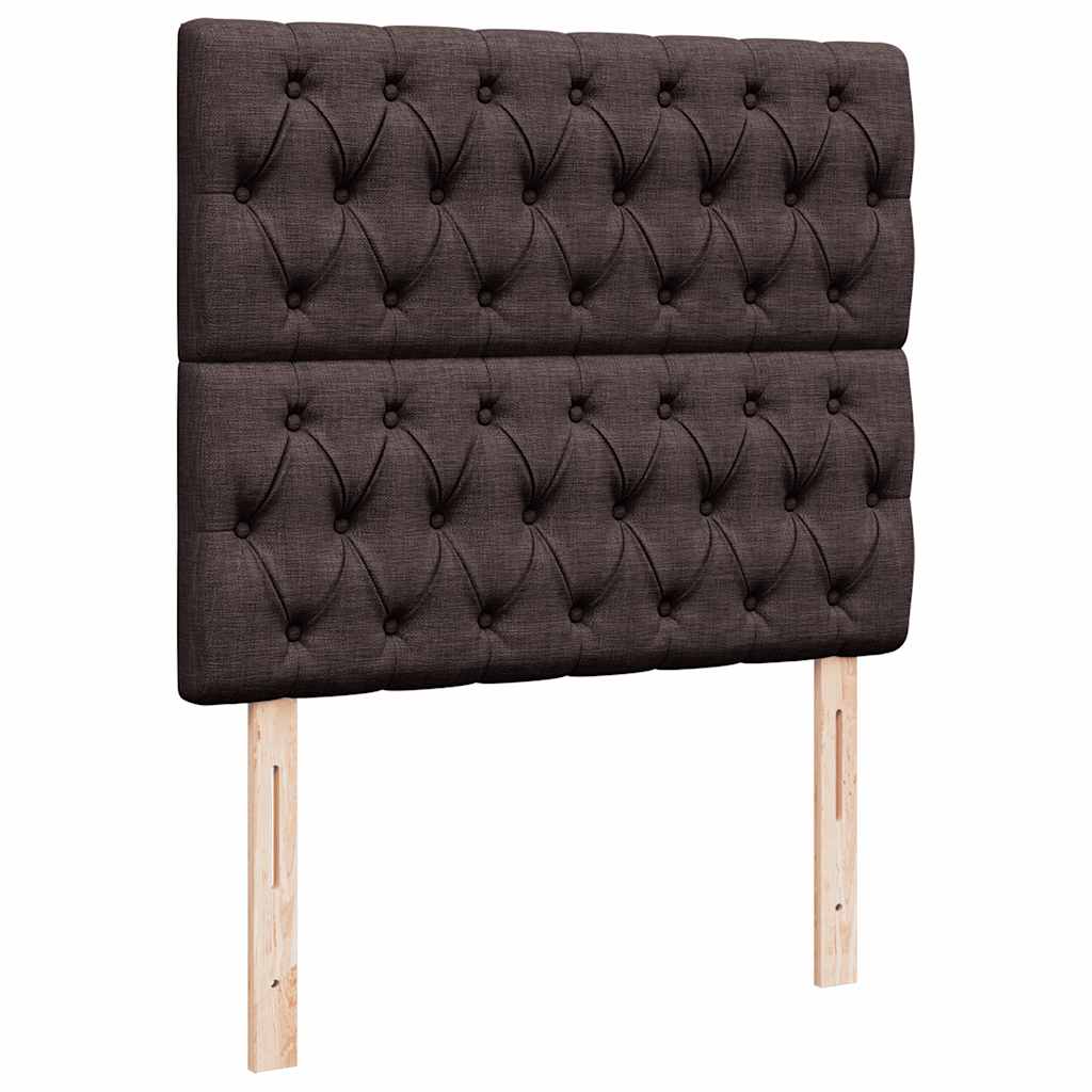 Cadre de lit ottoman avec matelas marron foncé 120x190 cm tissu - XIOS