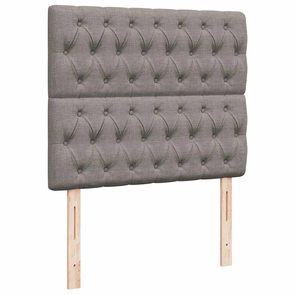 Cadre de lit ottoman avec matelas taupe 120x190 cm tissu - XIOS