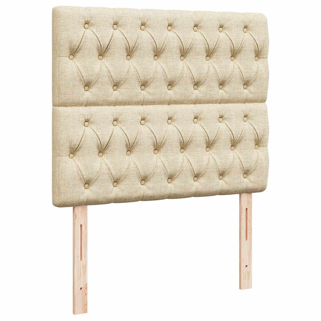 Cadre de lit ottoman avec matelas crème 120x200cm tissu - XIOS