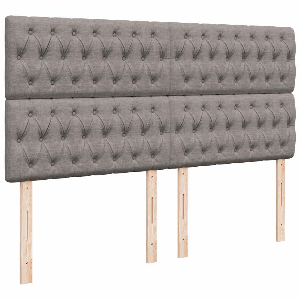 Cadre de lit ottoman avec matelas taupe 160x200 cm tissu - XIOS