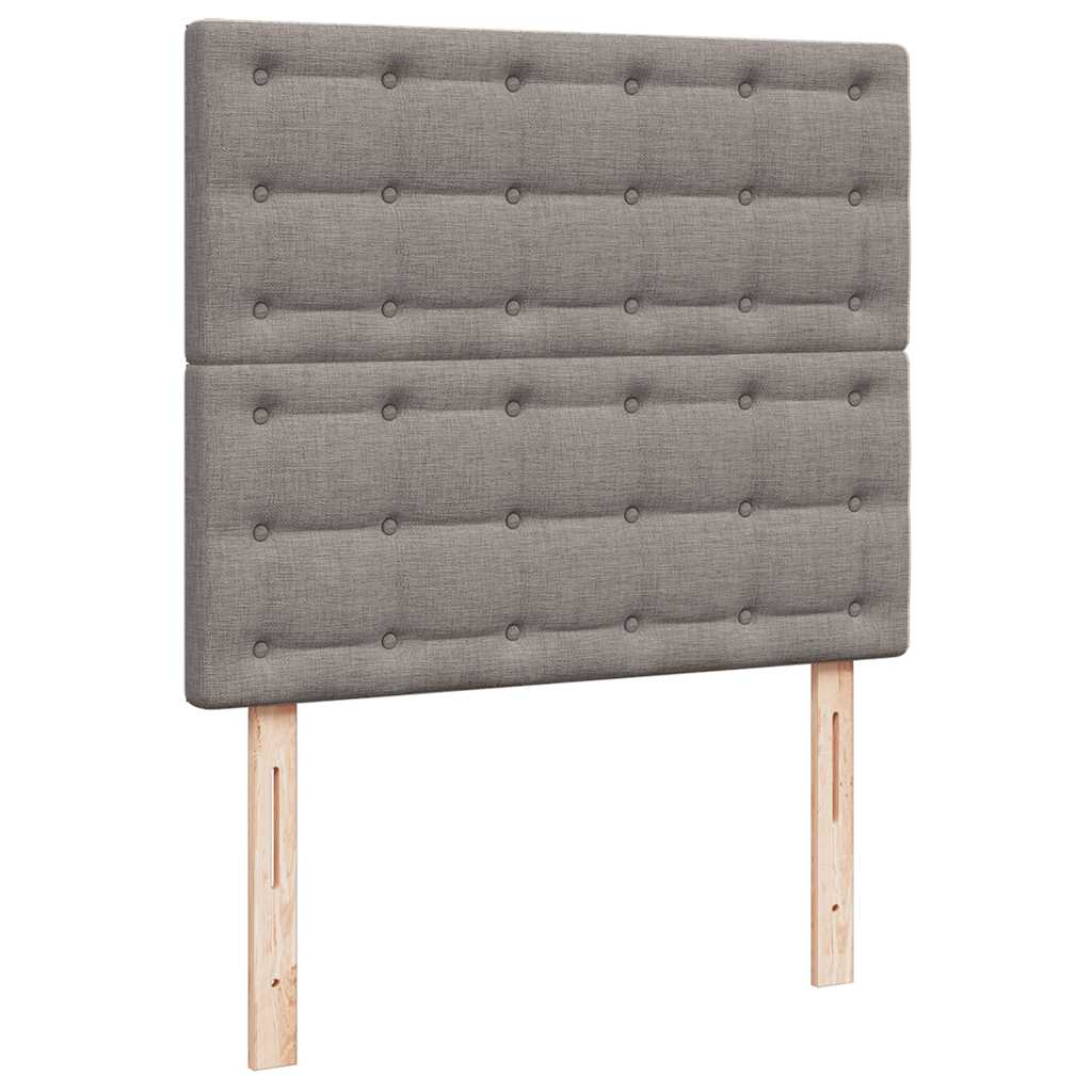 Cadre de lit ottoman avec matelas taupe 120x190 cm tissu - XIOS