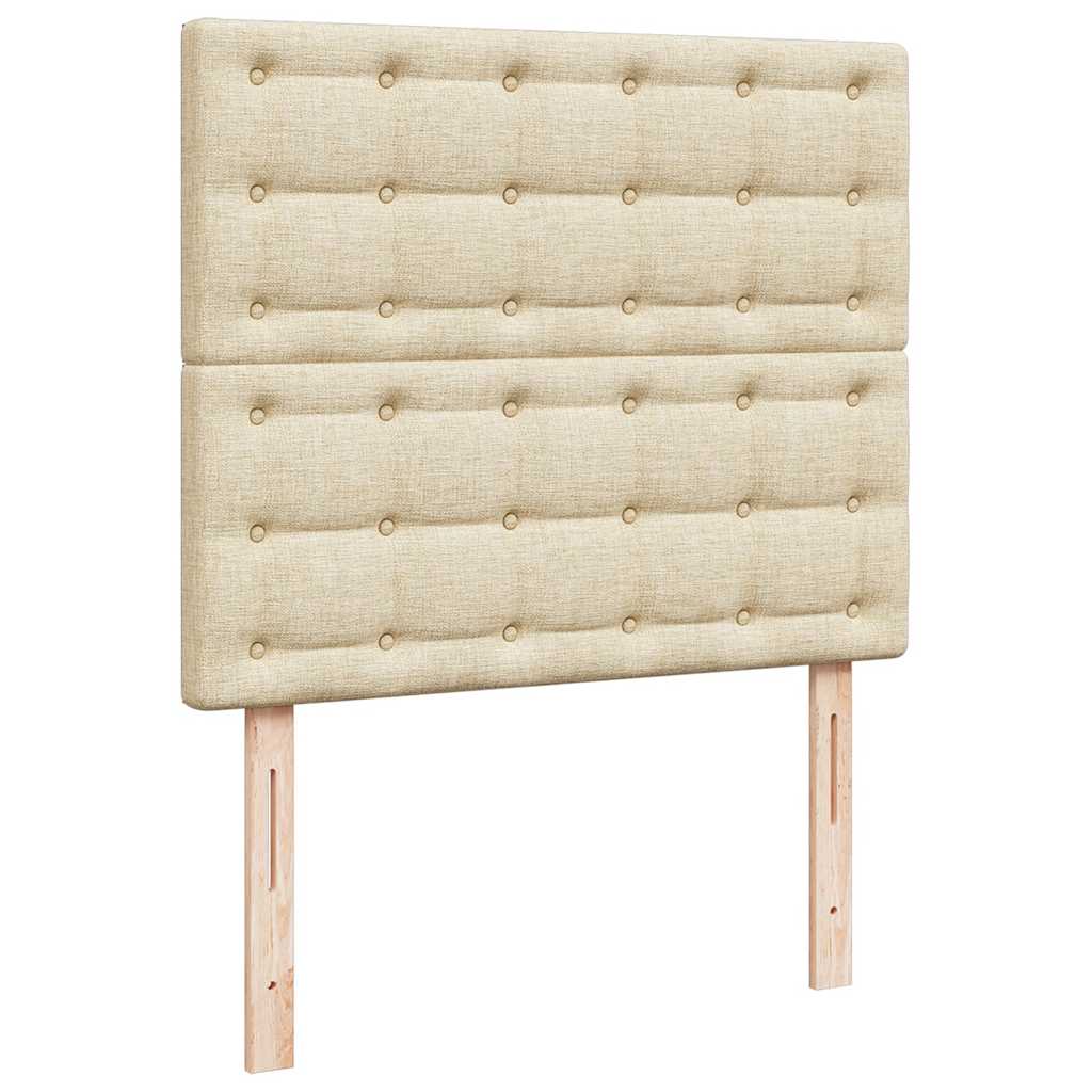 Cadre de lit ottoman avec matelas crème 120x190 cm tissu - XIOS
