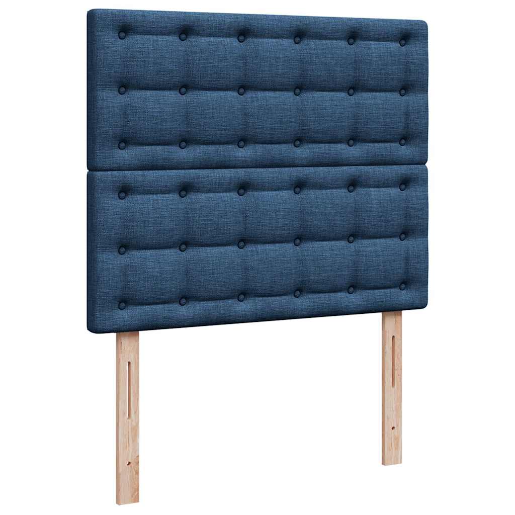Cadre de lit ottoman avec matelas bleu 120x190 cm tissu - XIOS