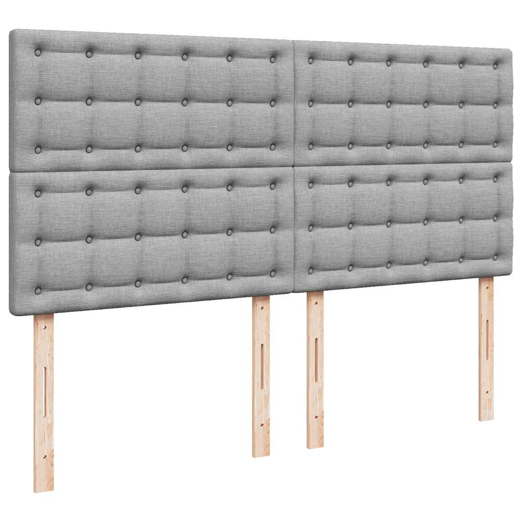 Cadre de lit ottoman et matelas gris clair 180x200 cm tissu - XIOS