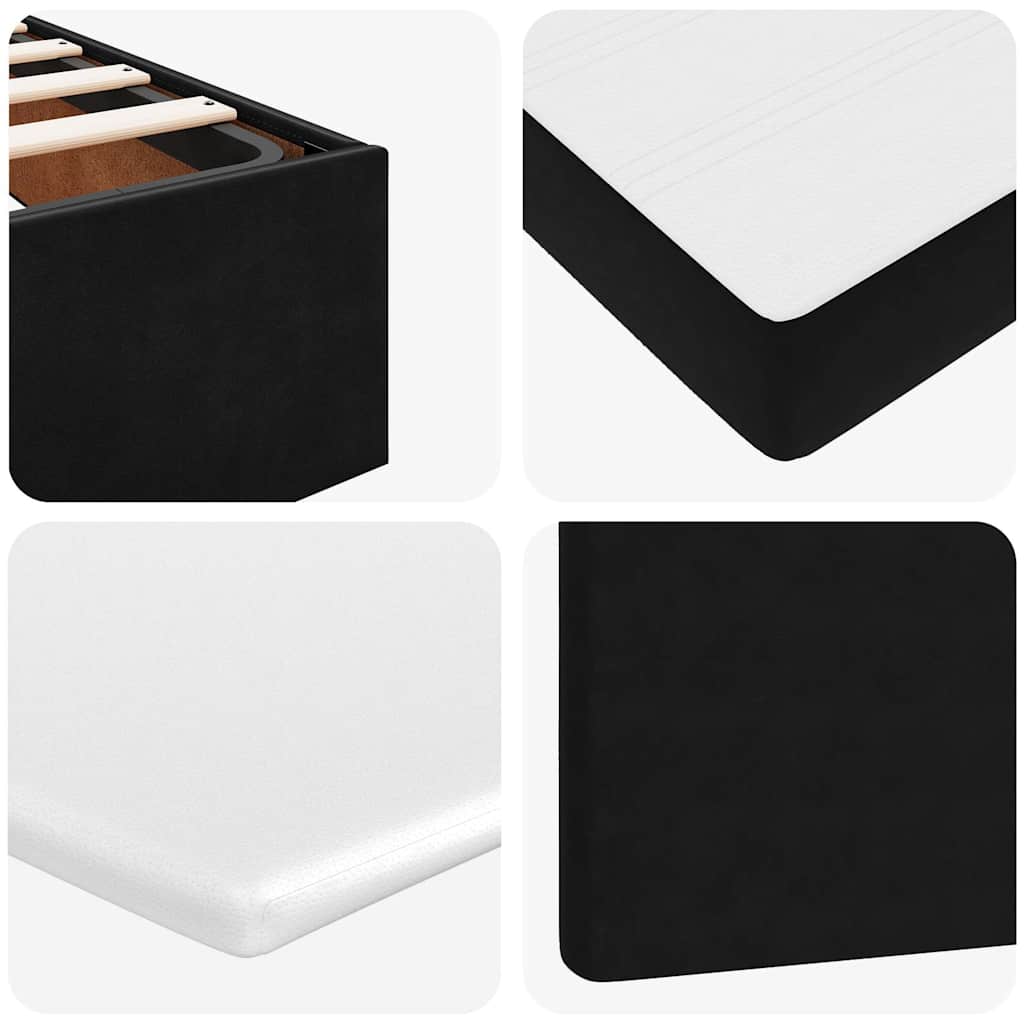 Cadre de lit ottoman avec matelas noir 140x200 cm velours