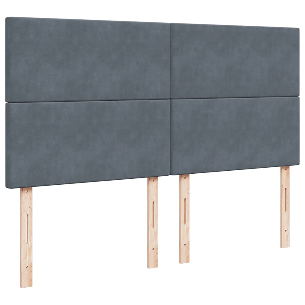 Cadre de lit ottoman avec matelas gris foncé 180x200cm velours - XIOS