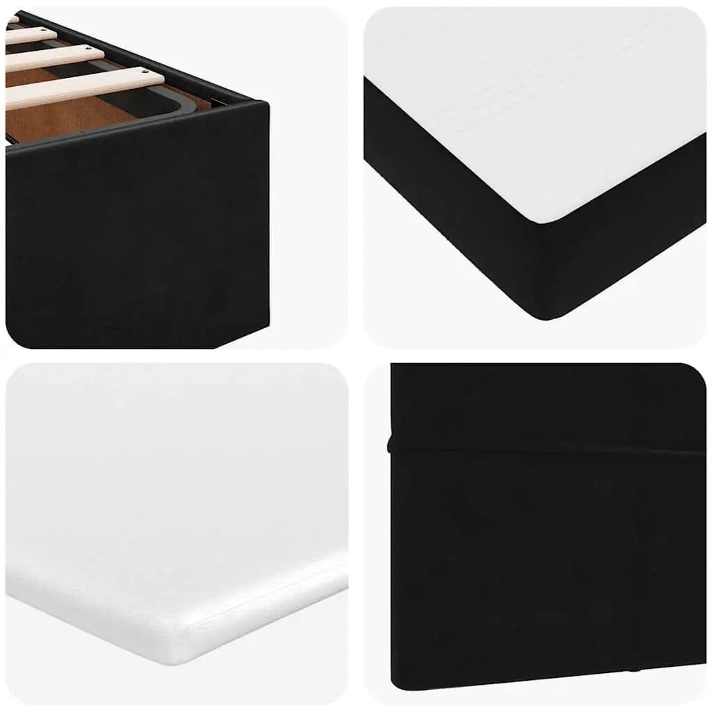 Cadre de lit ottoman avec matelas noir 90x200 cm velours - XIOS