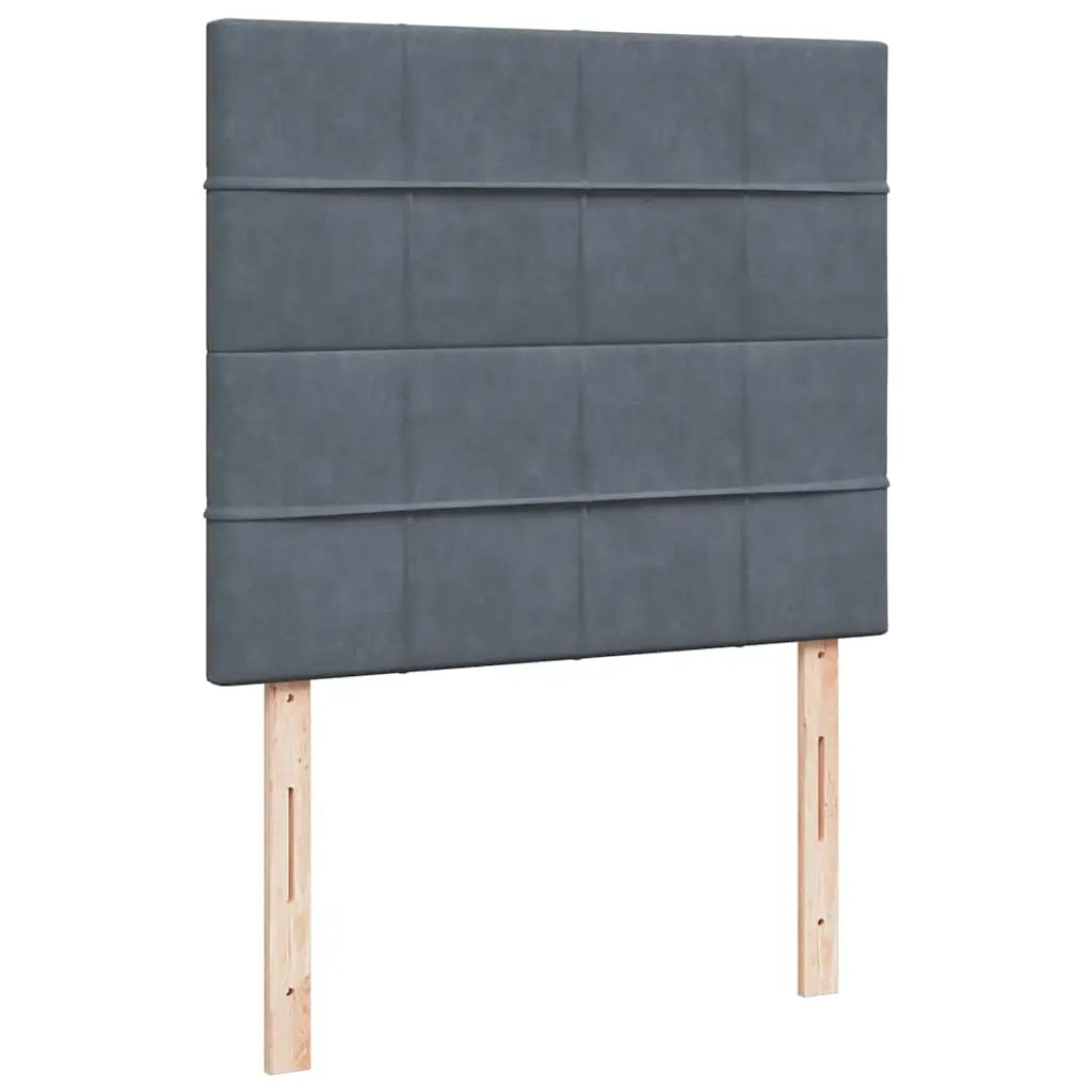 Cadre de lit ottoman avec matelas gris foncé 120x190 cm velours - XIOS