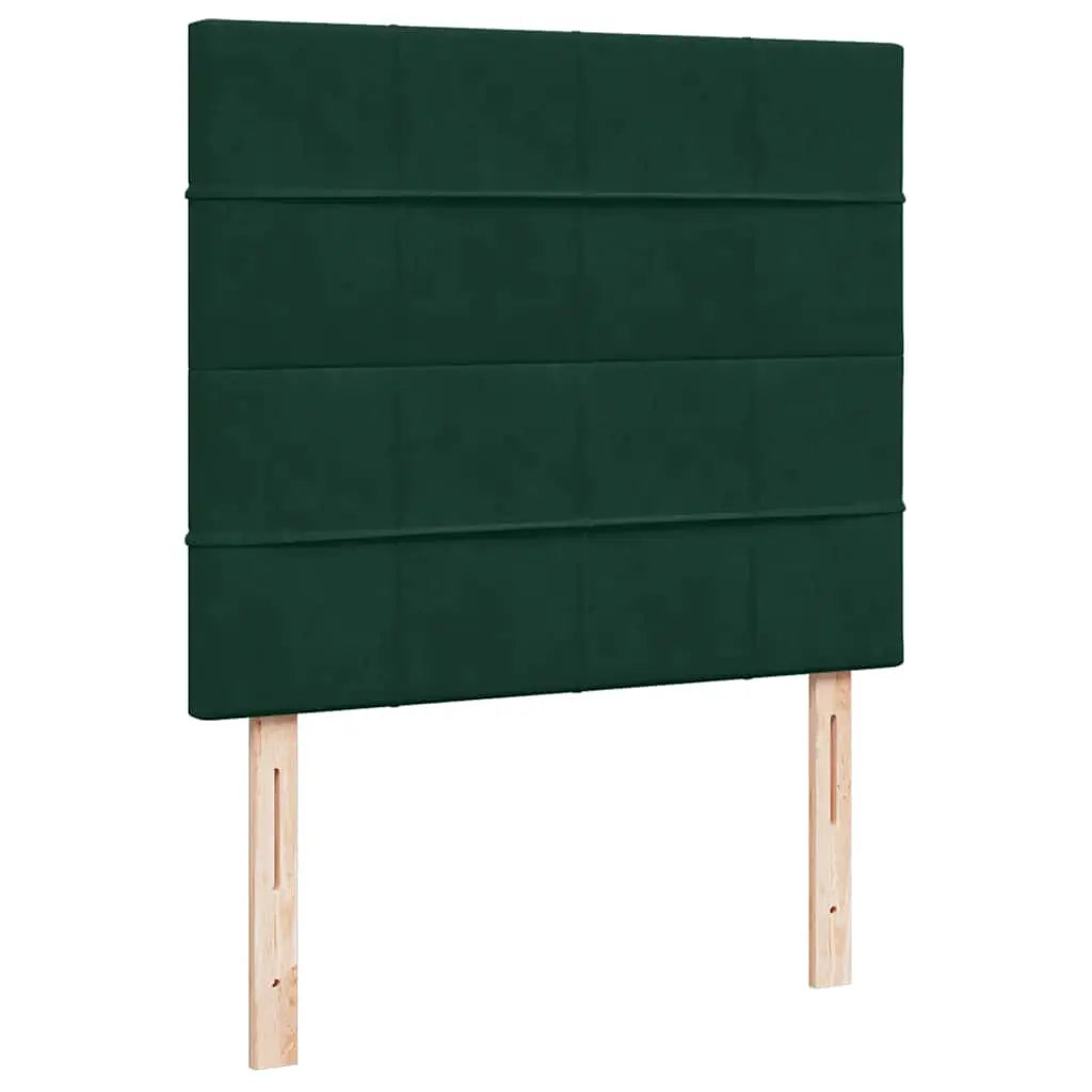 Cadre de lit ottoman avec matelas vert foncé 120x190 cm velours - XIOS