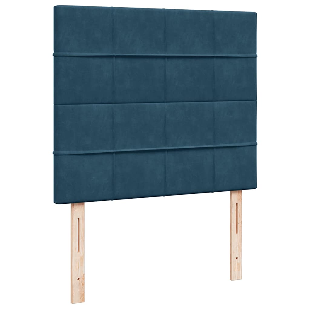 Cadre de lit ottoman avec matelas bleu foncé 120x200 cm velours