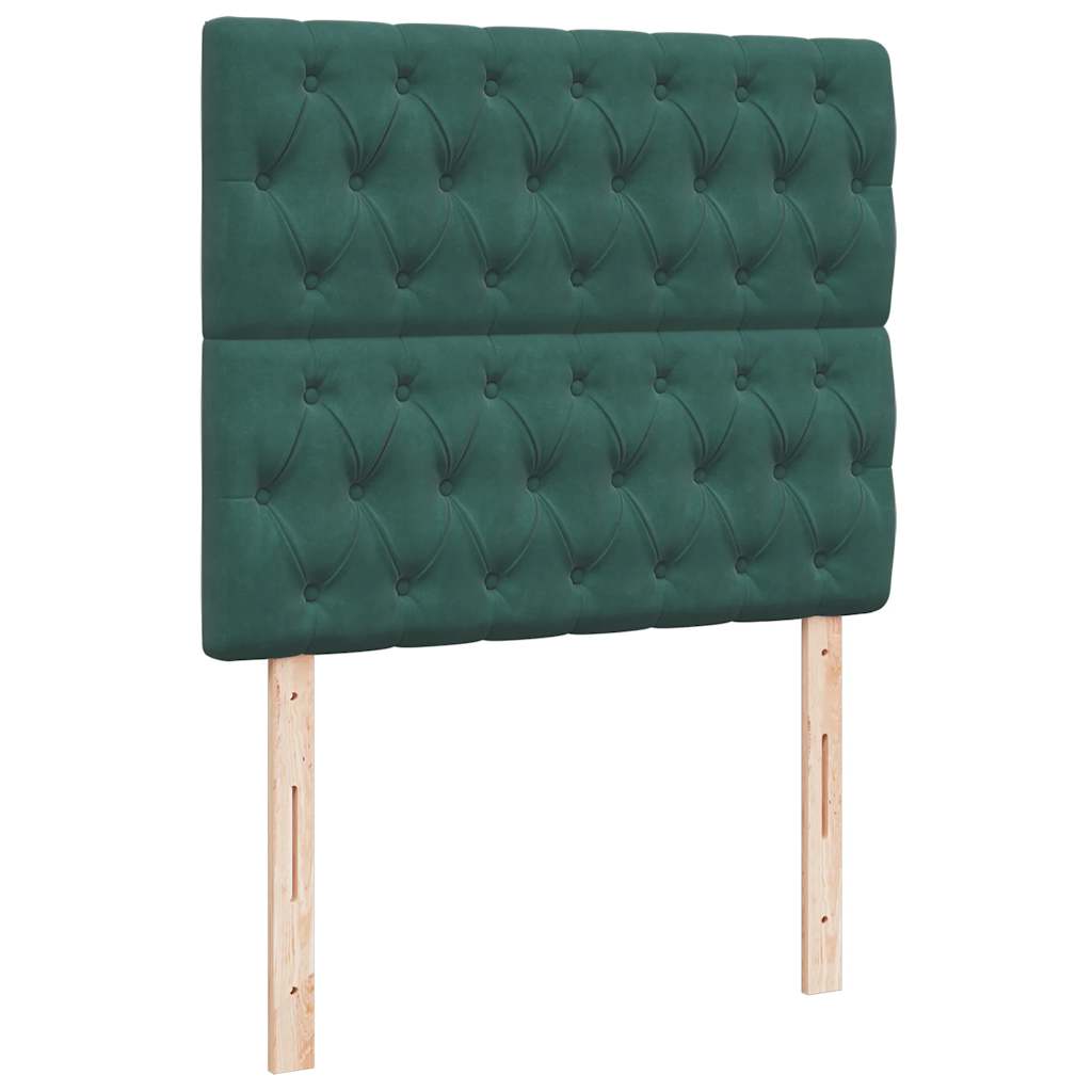 Cadre de lit ottoman avec matelas vert foncé 120x190 cm velours