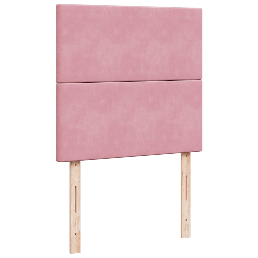 Cadre de lit ottoman avec matelas rose 200x200 cm velours - XIOS