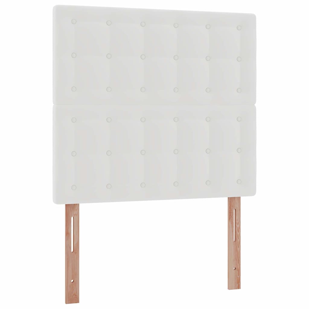 Cadre de lit ottoman avec matelas blanc 90x190 cm similicuir - XIOS