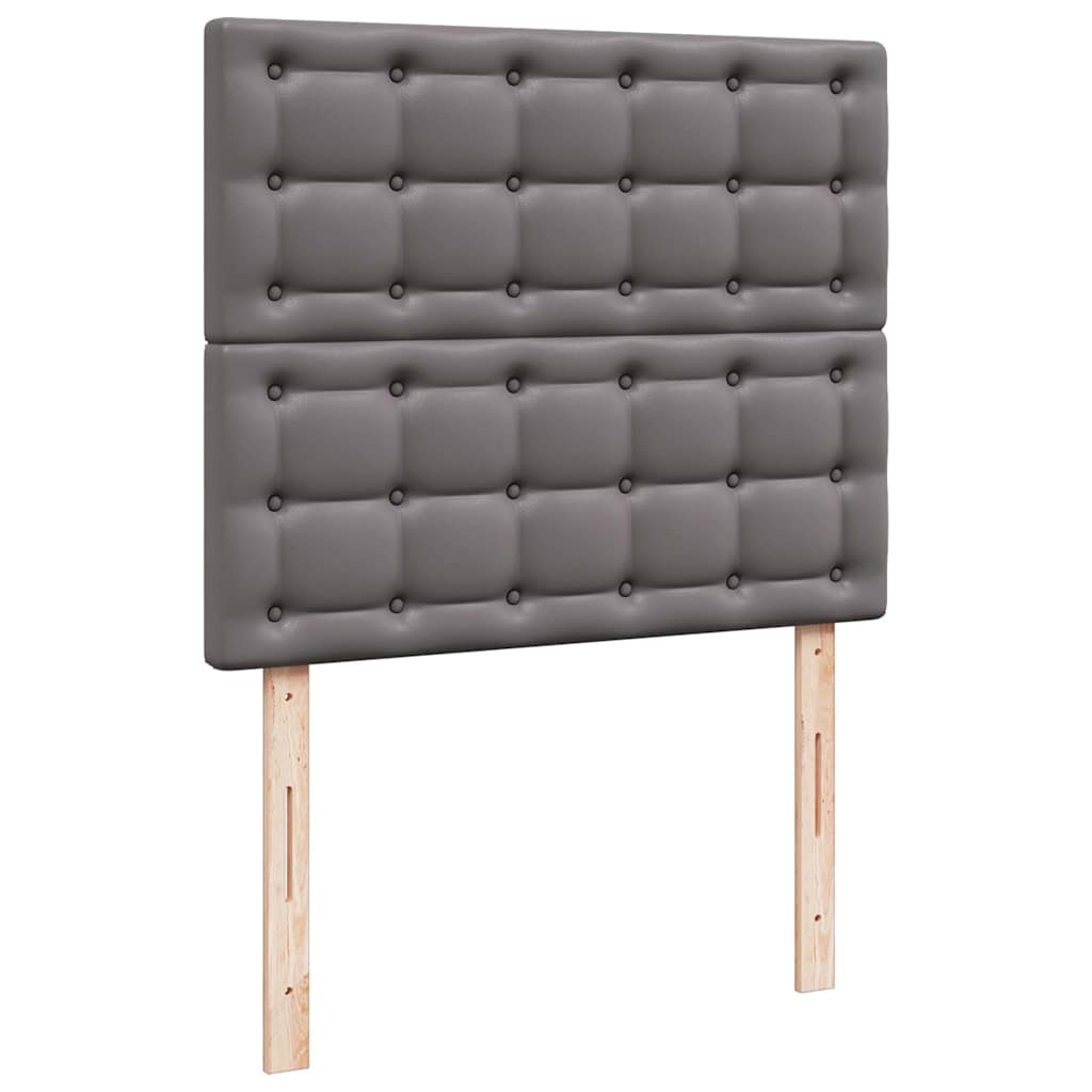 Cadre de lit ottoman avec matelas gris 120x190 cm similicuir - XIOS