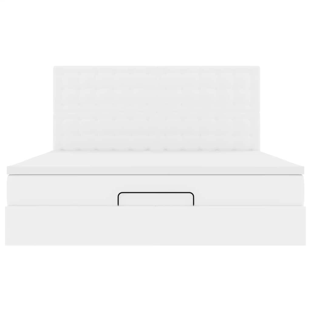 Cadre de lit ottoman avec matelas blanc 180x200 cm similicuir - XIOS