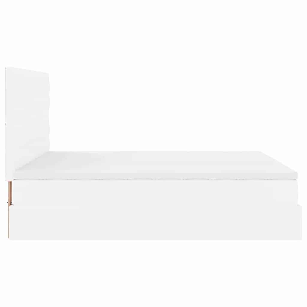 Cadre de lit ottoman avec matelas blanc 180x200 cm similicuir - XIOS