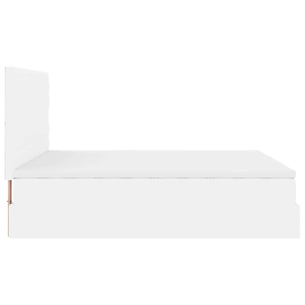 Cadre de lit ottoman avec matelas blanc 200x200 cm similicuir - XIOS
