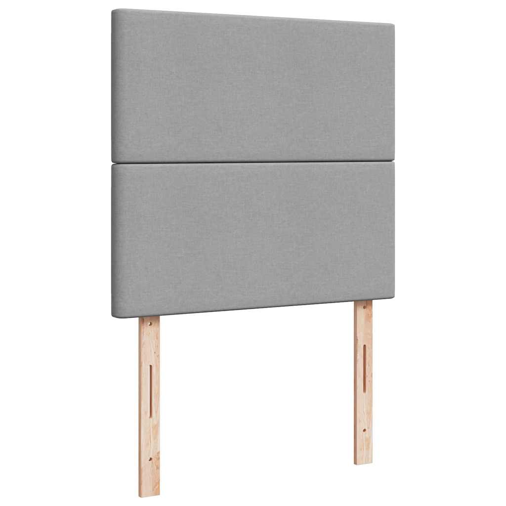 Lit ottoman avec matelas et LED Gris clair 80x200cm tissu - XIOS