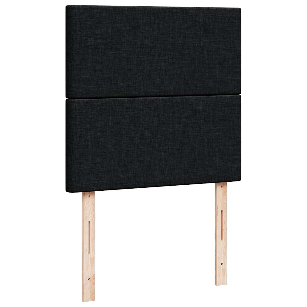 Lit ottoman avec matelas et LED noir 80x200cm tissu - XIOS