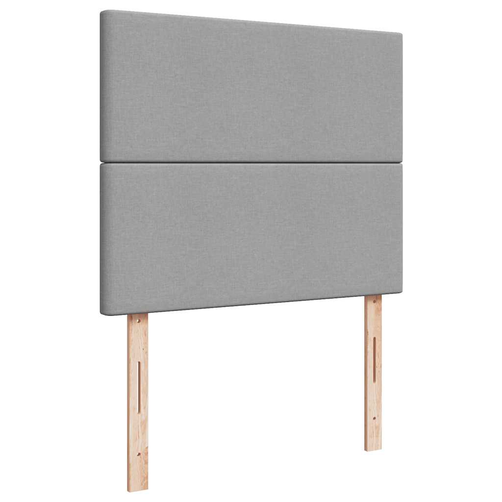 Cadre de lit ottoman avec matelas gris clair 120x190 cm tissu - XIOS